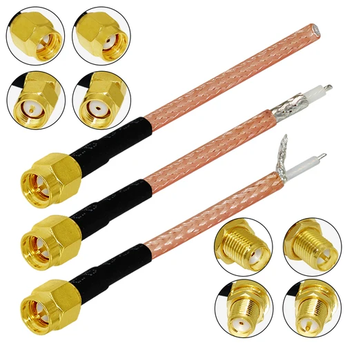 1 unidad SMA macho/hembra/RP enchufe Jack Cable RG316 otro extremo sin conector/expuesto/soldadura de horquilla personalizado nuevo