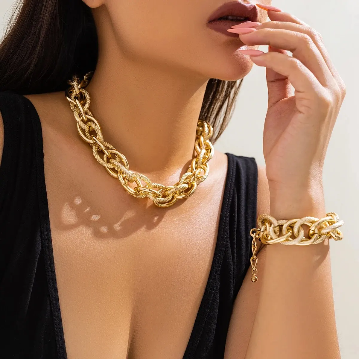 2 Teile/satz Bunte Böhmische Mode Halsband Halskette Armband Schmuck-Set Klassische Kreuz Kette Zubehör für Frauen Geschenk Party