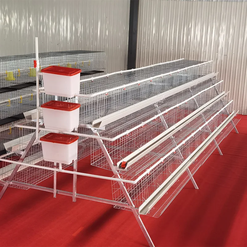 

Hot Sale 3 Tiers 4 Doors A Type Galvanized Chicken Cage Capacity 96 Birds for Poultry Raising in the Animal Cages