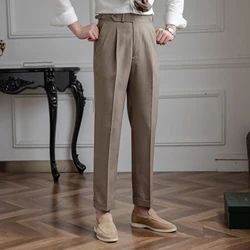 Mr. Deer Three Homemade Summer Breathable Thin Retro High Waist Pants Niche Naples Light Luxury Casual Pants Trendy Men