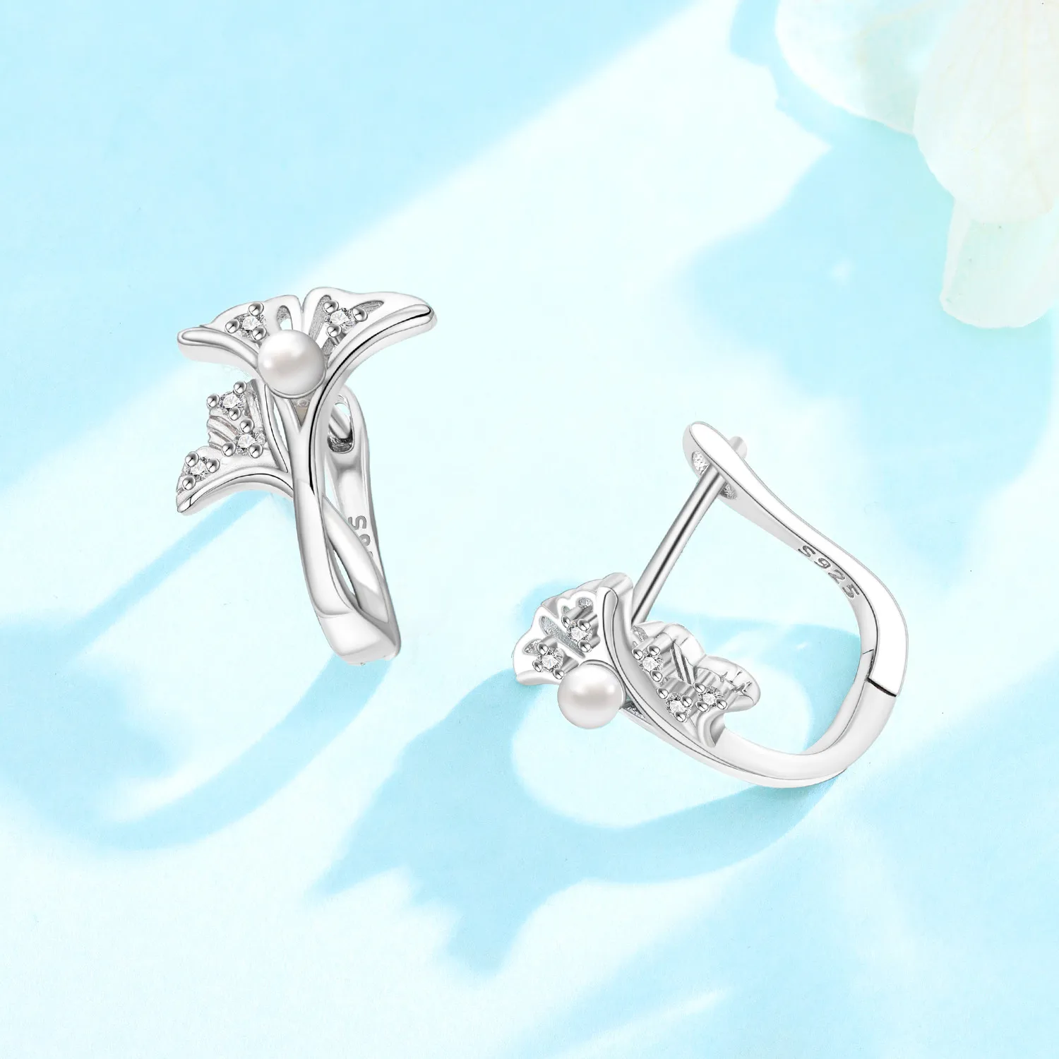 Orstarry S925 Sterling Silver Earrings Exquisite Plant Leaves Daisy Flower Earrings For Women Birthday Gift Silver Jewelry - view 3