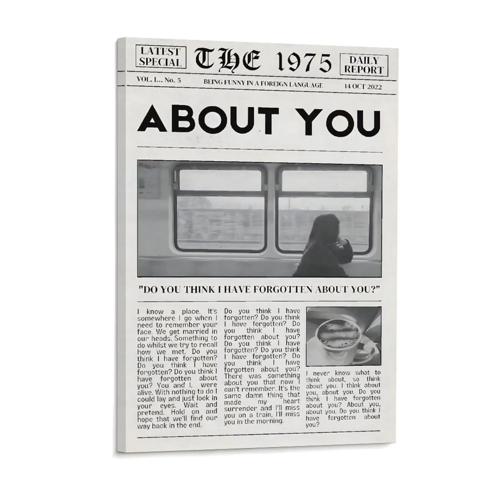 The 1975 About You Poster Music Album Canvas Wall Art Posters Painting Decoration for Home Bedroom Dorm Bathroom Decor Gift