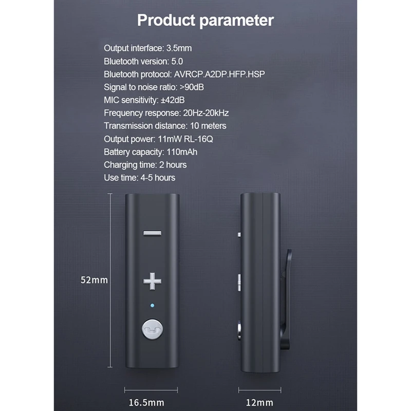 무선 블루투스 잭 오디오 리시버, 블루투스 5.0 리시버 3.5mm AUX 어댑터, 자동차 헤드폰 스피커 음악