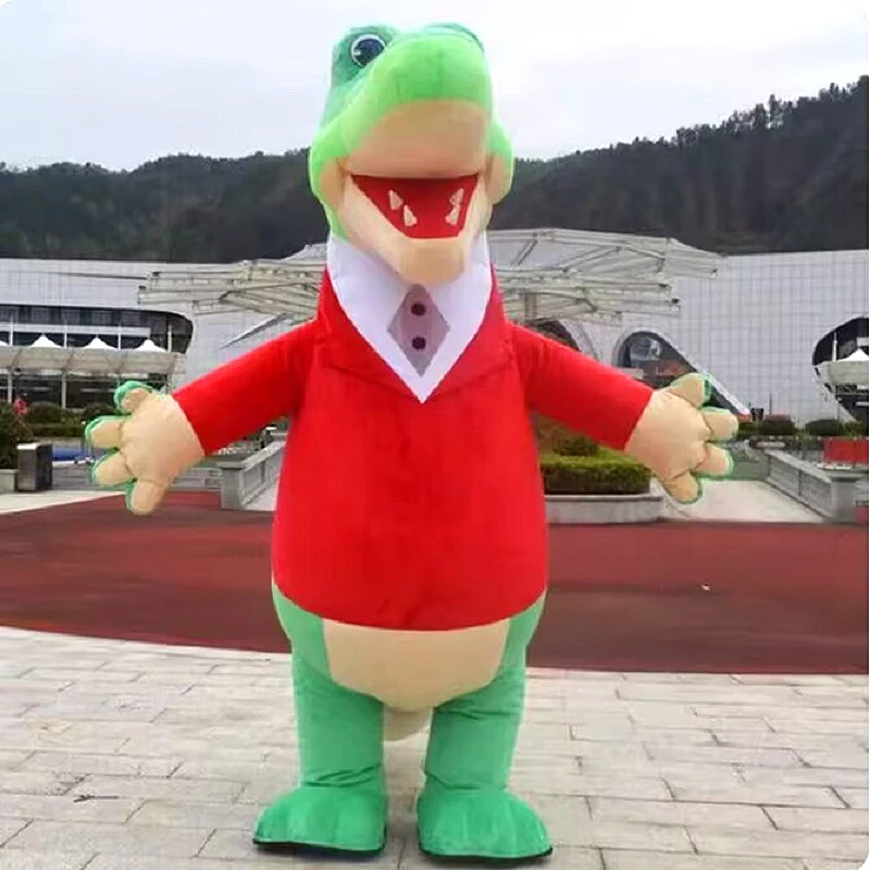 Costume gonfiabile della mascotte del coccodrillo Anime Cartoon Animal Blow Up Dress Clothes For Adult travestimento Prop Halloween Christmas Stage