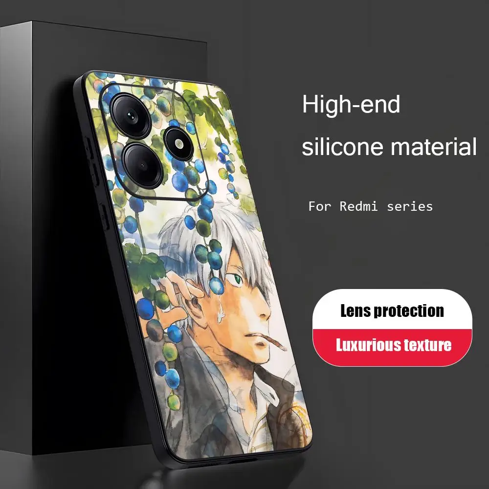 Cool Anime Man Mushishi Phone Case For Xiaomi Redmi 14C 13C 12C Note17 15 14 13 12 11 10 Pro Plus S Soft Black Phone Cover view 2