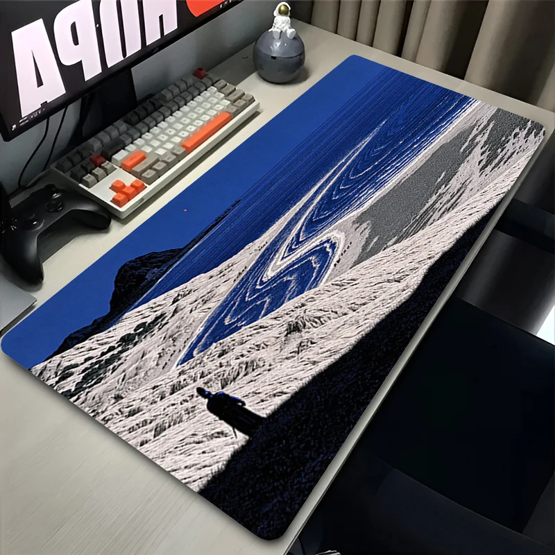 Cool Anime Knight Mouse pad Large Gamer Keyboard Pad Mythical architecture Computer Desk Mat Gaming MousePad Decoracion carpet