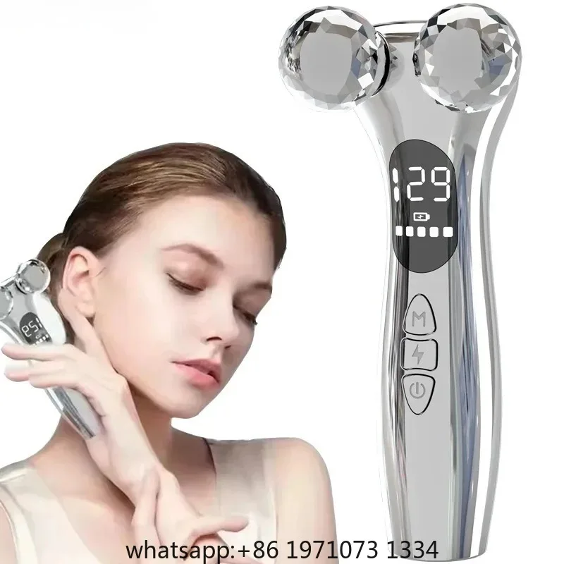 Electric Facial Micro-current Beauty Instrument LED Display Face Lift Roller Massager Skin Tighten Massage Beauty Devices