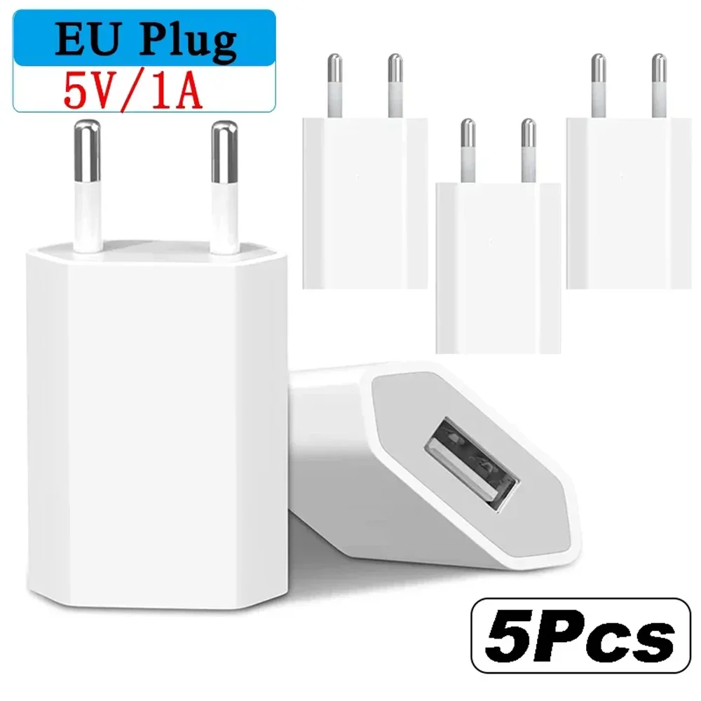 

Зарядное устройство USB 5V 1A, дорожное зарядное устройство для мобильных телефонов, портативный адаптер с вилкой стандарта ЕС для iPhone, Xiaomi, Samsung, Huawei