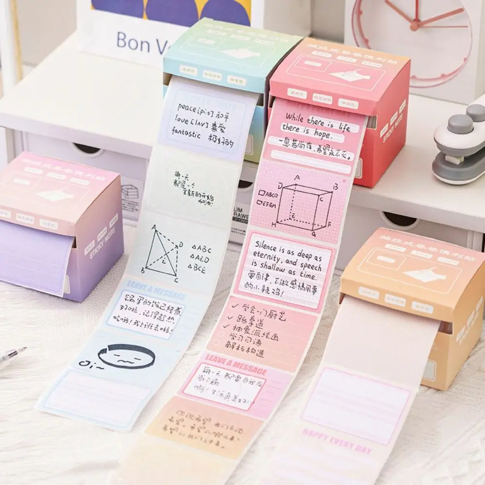 256Pcs/Set Pull-out Design Sticky Note Stationery Full Adhesive Labels Stickers DIY Multifunctional Tearable Notepad