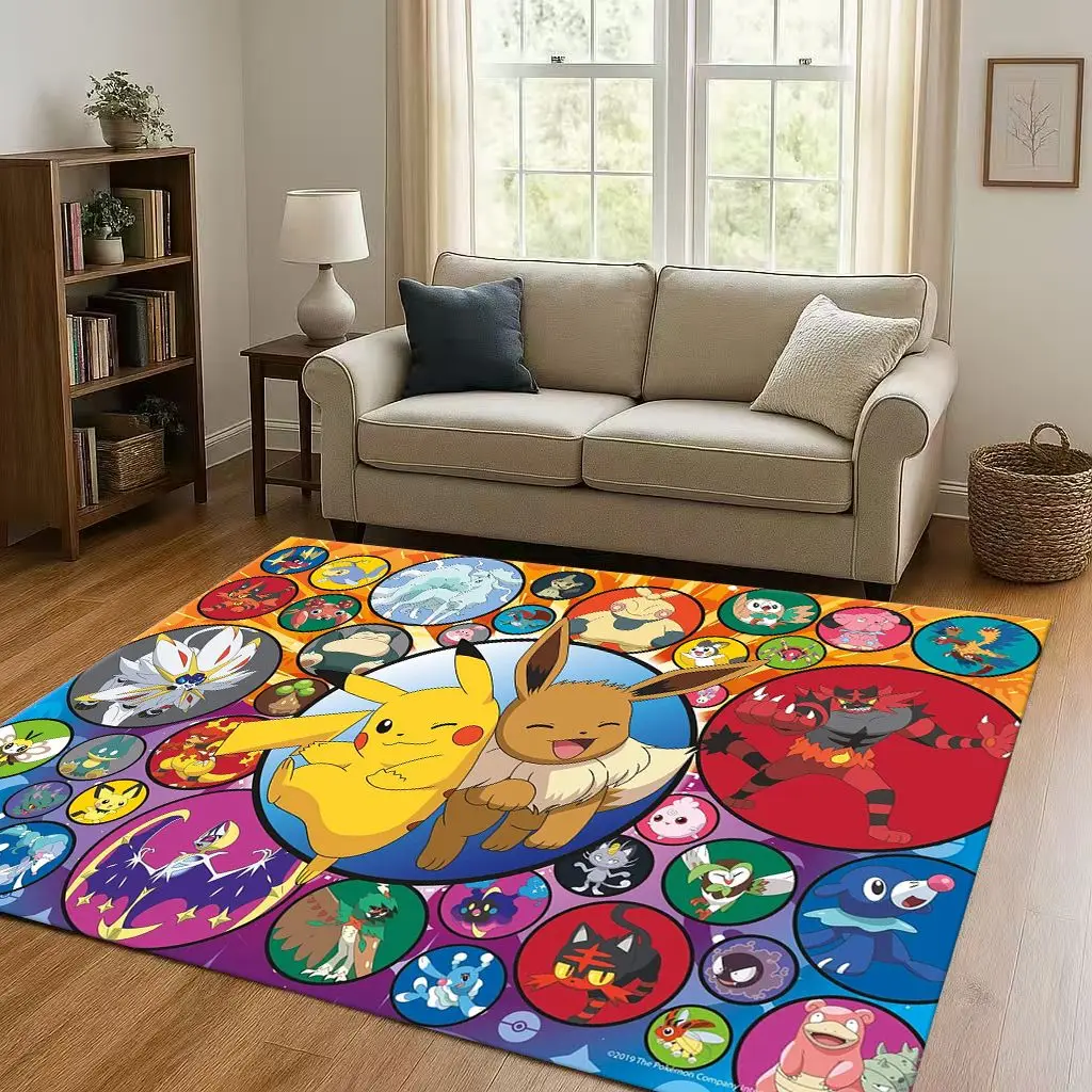 2026 مينيسو بوكيمون بيكاتشو كارتون عيد الميلاد غرفة المعيشة منطقة عدم الانزلاق البساط السجاد لغرفة النوم غرفة اللعب أريكة ، ديكور المنزل ممسحة