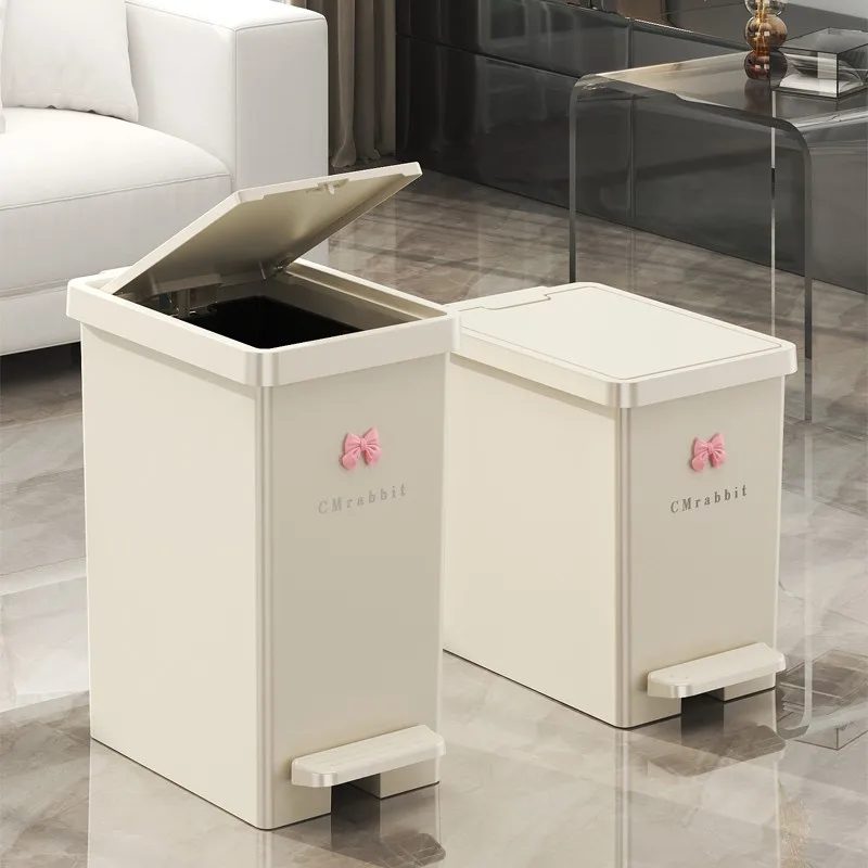 

Light luxury pedal trash can with lid, large capacity, suitable for kitchen, living room, bathroom, and toilet