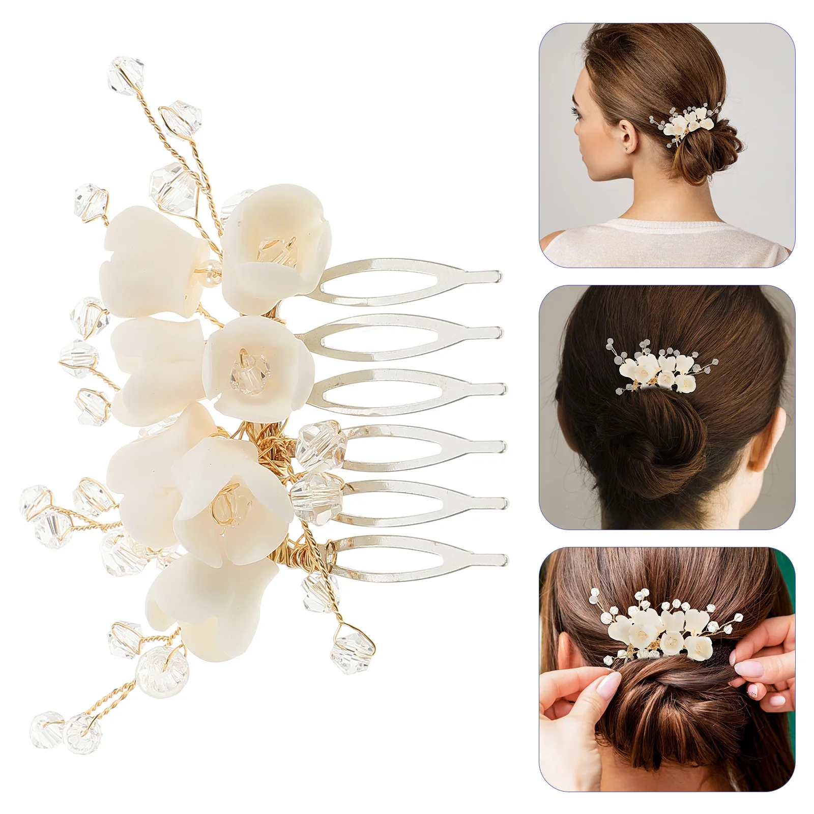 

Resin Bridal Hair Comb Elegant Wedding Hairpiece Side Comb for Women Hair Side Combs Bride Wedding