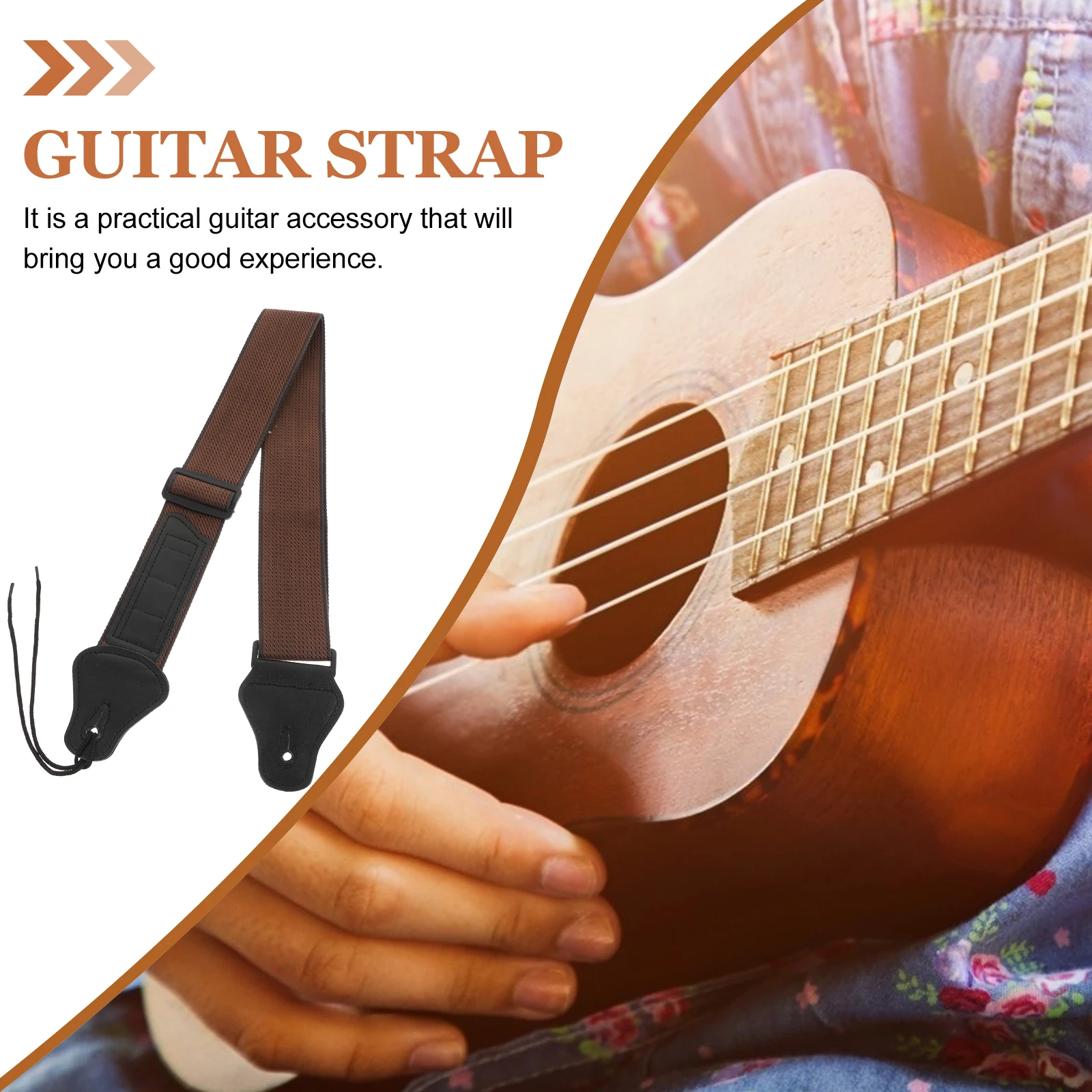 

1pc Fabric Guitar Strap Adjustable Durable Picks Storage Vintage Stripe Acoustic Electric Bass Instrument Belt Gift