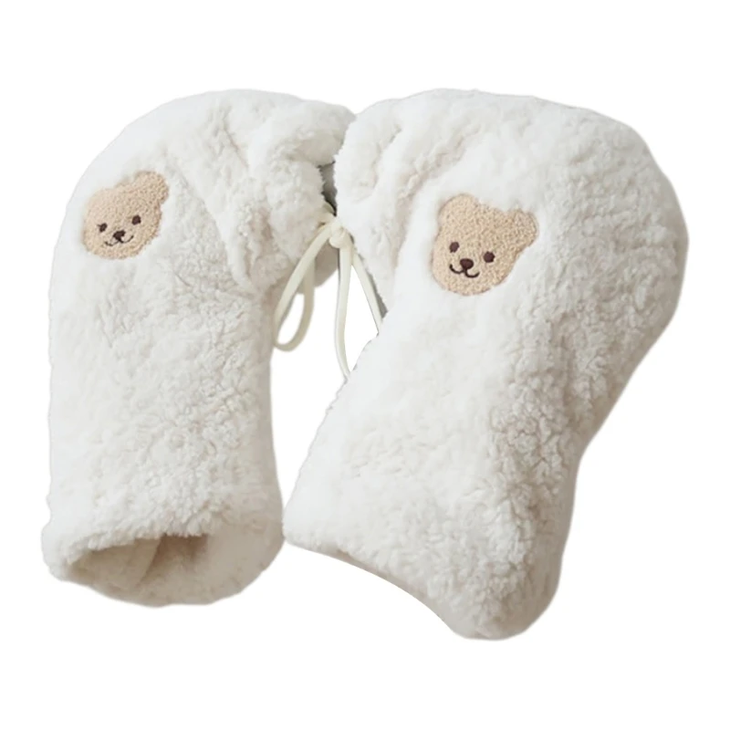 Fleece Hand Muff for Baby Scooter Stylish Bear Pattern Hand Gloves for Children