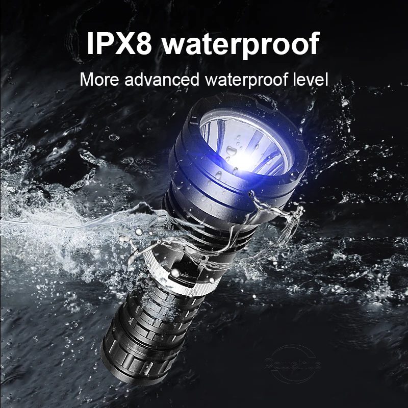 Professional Diving Flashlight XHP90 Powerful Underwater Lamp IPX8 Waterproof LED Torch High Power Flashlight Scuba Diving Light