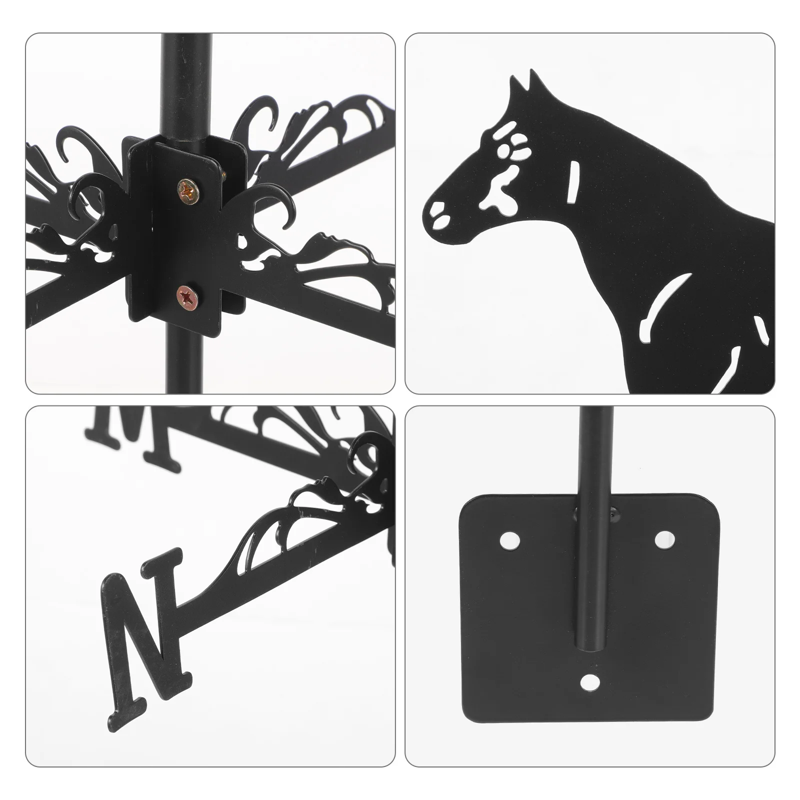 

1Set Exquisite Iron Weathervane Easy Installation Garden Yard Decor Wind Direction Indicator Weathervan Weather Vane