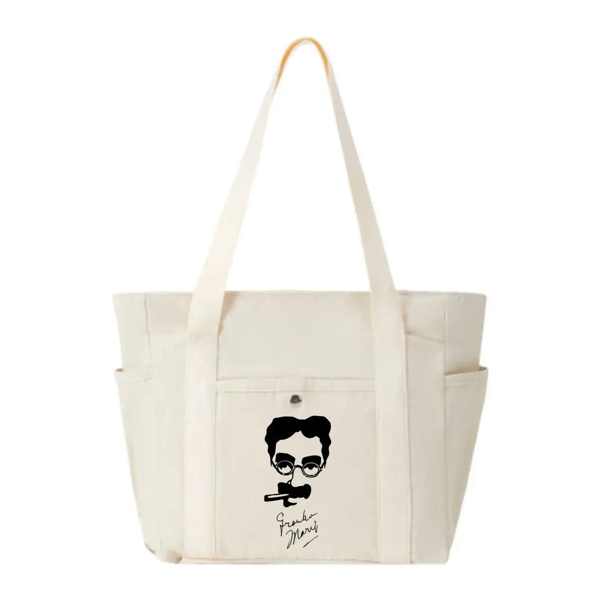 

Силуэт Маркса Groucho с фирменной холщовой сумкой большой вместимости с несколькими карманами — идеально подходит для школы/рабочих поездок на работу