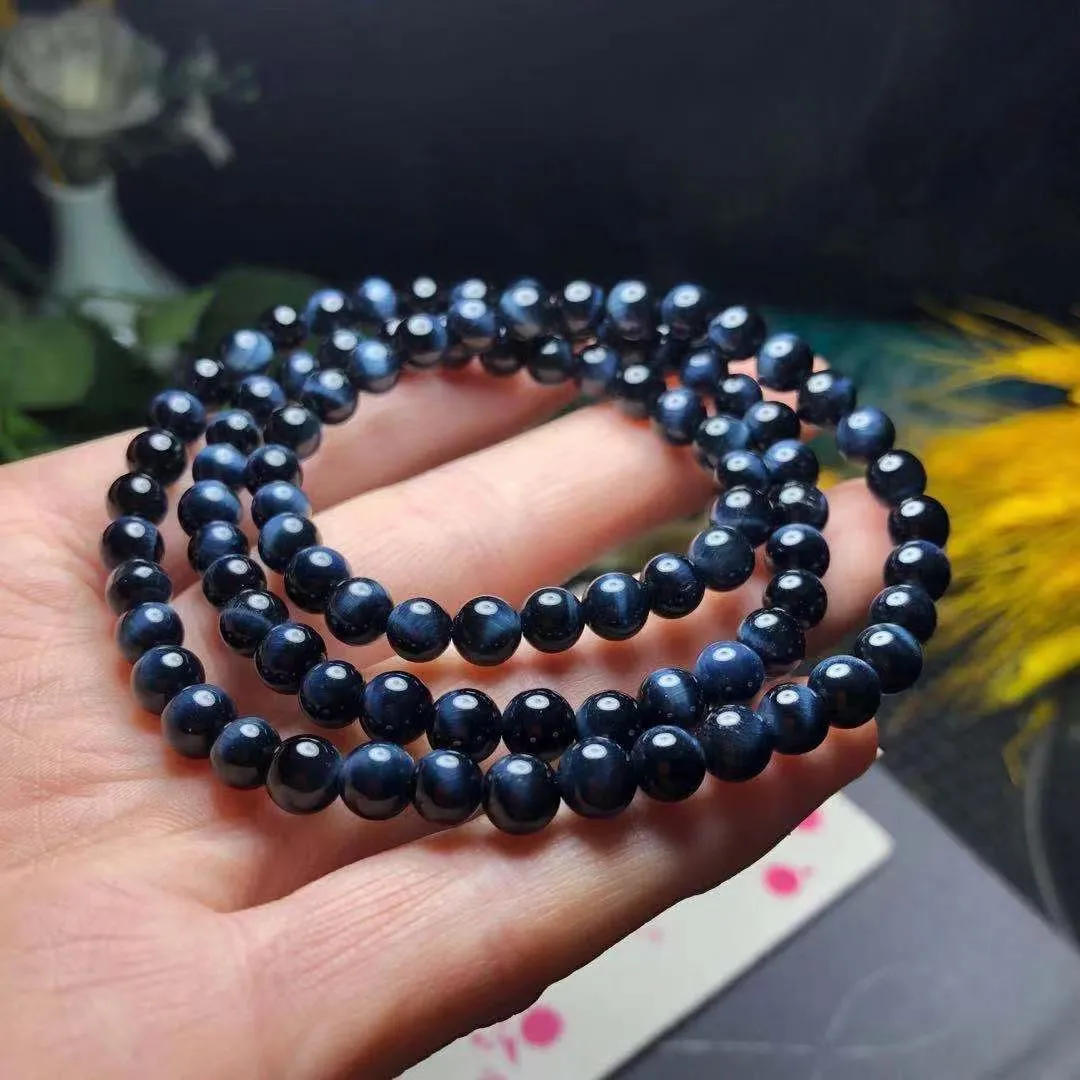 

6mm Natural Blue Tiger Eye Bracelet Jewelry For Women Lady Men Healing Gift Crystal Gemstone Energy Beads Stone Strands AAAAA