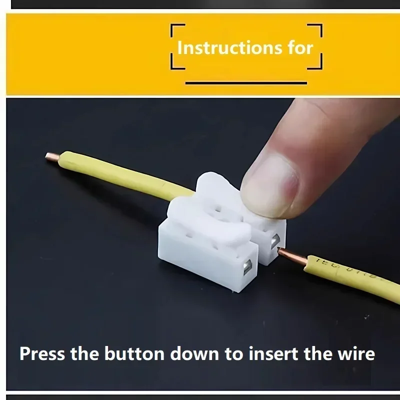

50Pcs CH1/CH2 Spring Quick Wire Connector Cable Clamp 2p Electrical Crimp Erminal Block 2 Way Easy Fit For Led Strip