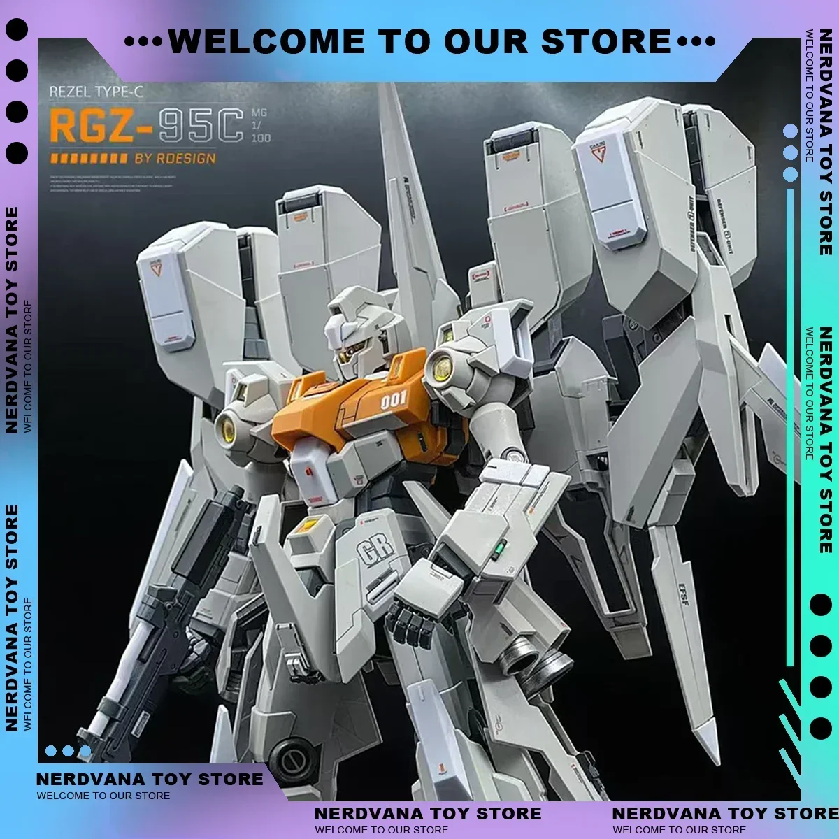 Mobile Suit Unicorn RGZ-95C ReZEL TYPE-C Anime Figure Decoration Ornament Action Figur Robot Plastic Model Christmas Gift