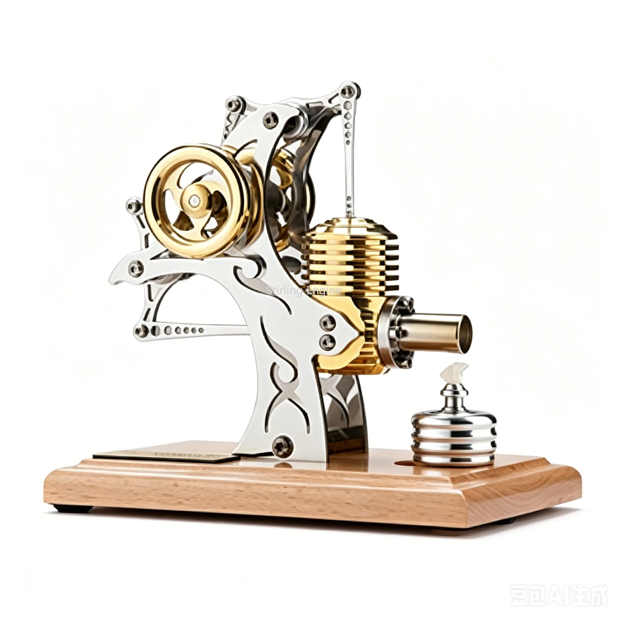 Stirling Engine Kit DIY Two Cylinder Metal Assembly Precision Movable Mechanical Retro Engine Model Gift Ornament Collection