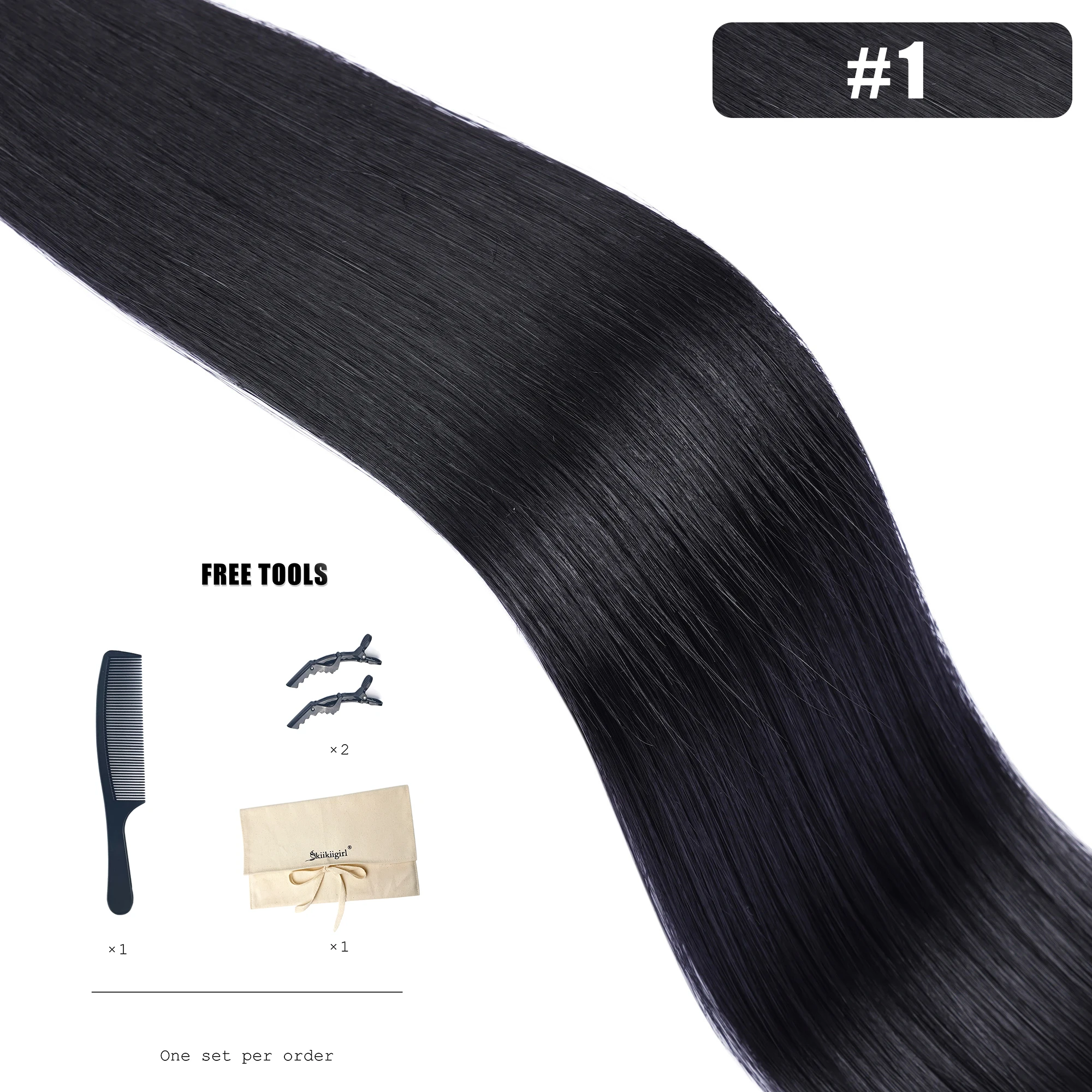 Kiikiigirl 613 tape in human hair extensions zwarte vrouwen Zijdeachtig Recht Menselijk haar Natuurlijk Zwart Bruin Blond 20 stks