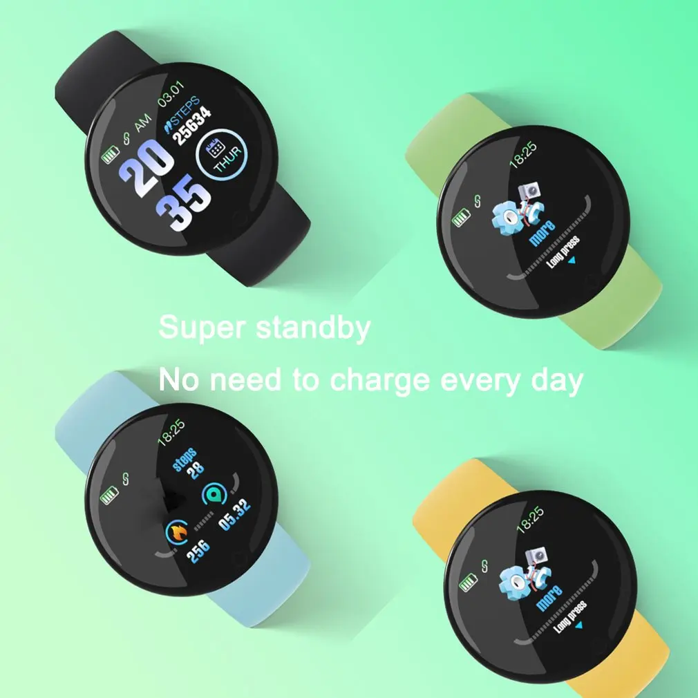 D18 Pro Smart Watch per IOS Android uomo donna Bluetooth Fitness Tracker braccialetto sportivo frequenza cardiaca pressione sanguigna Smartwatch per bambini