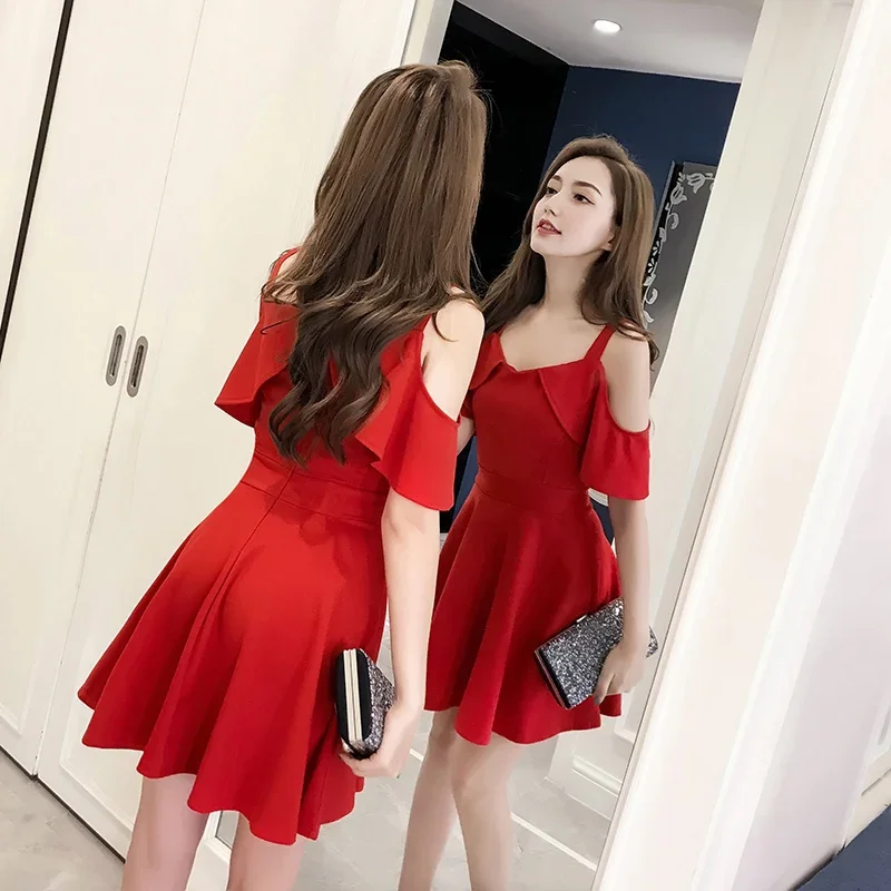 

Clothing Short Women's Dress Party Female Dresses 2024 Ruffle Sundress Prom Slip Evening Mini Sensual Sexy Cheap Casual New In X