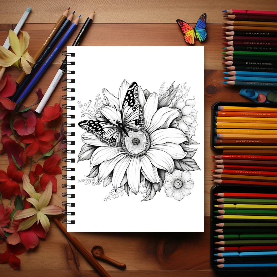 Jimsonweed Coloring Book for Adults - 8.3x 11.2 Inch 22 Page Coloring Book - Helps Reduce Stress and Ease Emotions