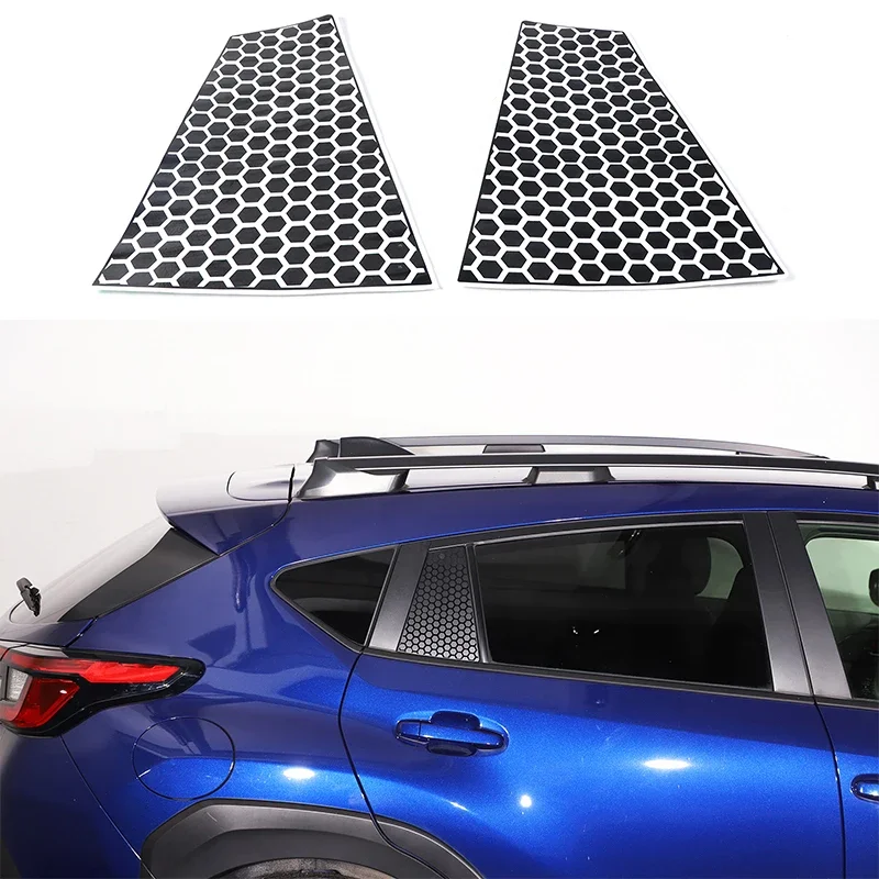 

For Subaru Crosstrek 2024 PVC black car rear door small glass decorative stickers car modification accessories