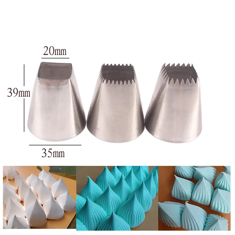 

3 Stks/set Keuken Gadgets 304 Rvs Zilver Pastry Nozzles Fondant Cakes Decor Set Cookies Levert Grote Stijl nozzles