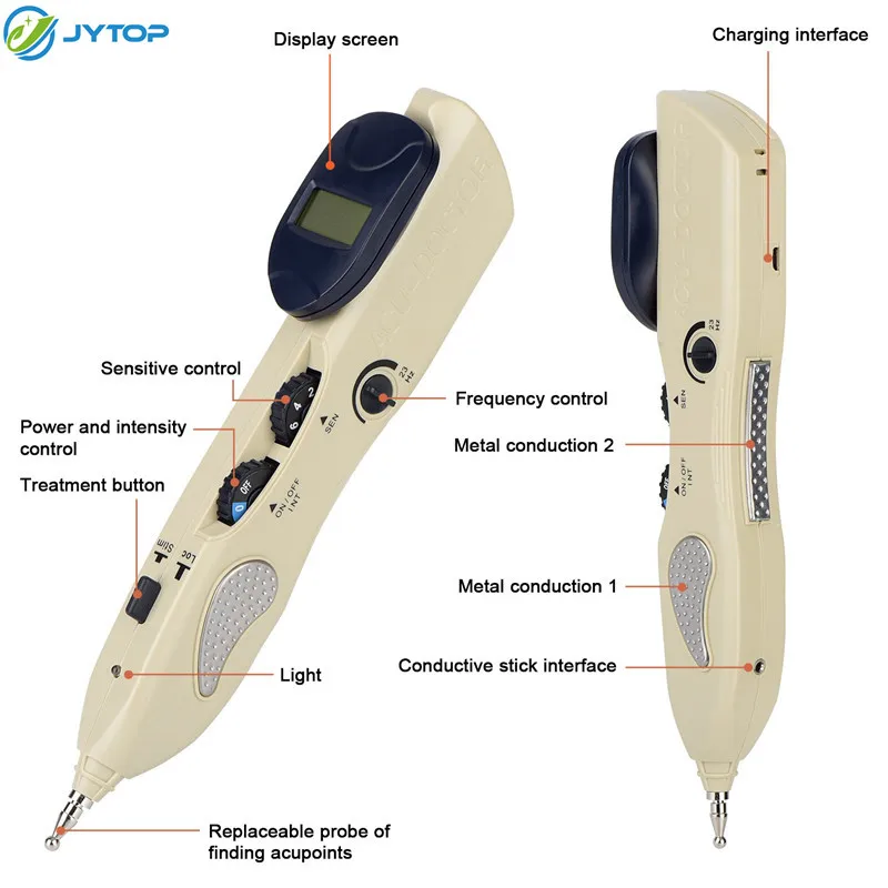 Automatic point-finding acupuncture pen, household pen, tendon-pulling stick, electronic massage acupoint device