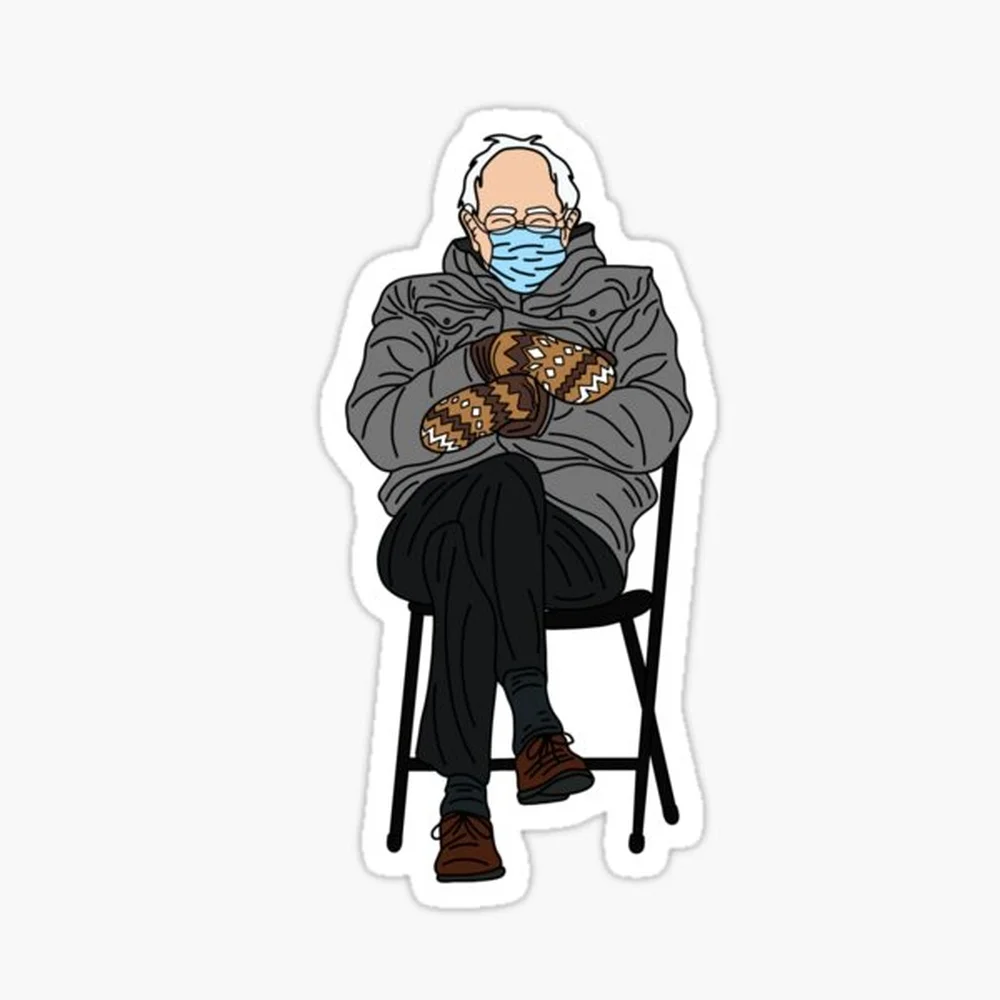 Bernie Sanders Sticker for Laptop Decor Bedroom Car Cute Cartoon Art Fashionable Public Suitcase