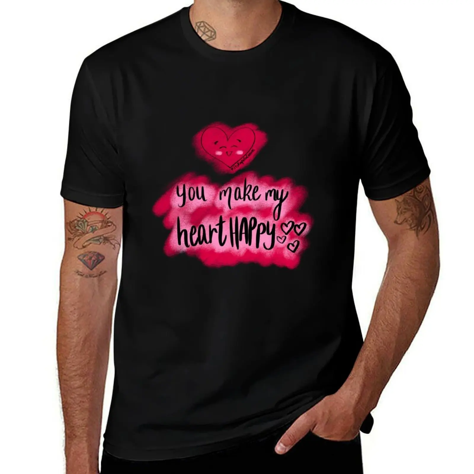 You make My heart happy _Kayla on canvas T-Shirt Fashion Casual Short Sleeve T-Shirt