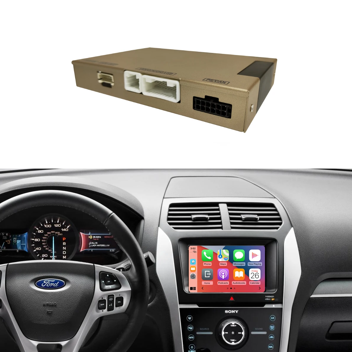 

Road Top Video Interface Decoder Box Wireless CarPlay Box Android Auto For Ford Sync2 Explorer 2011-2016