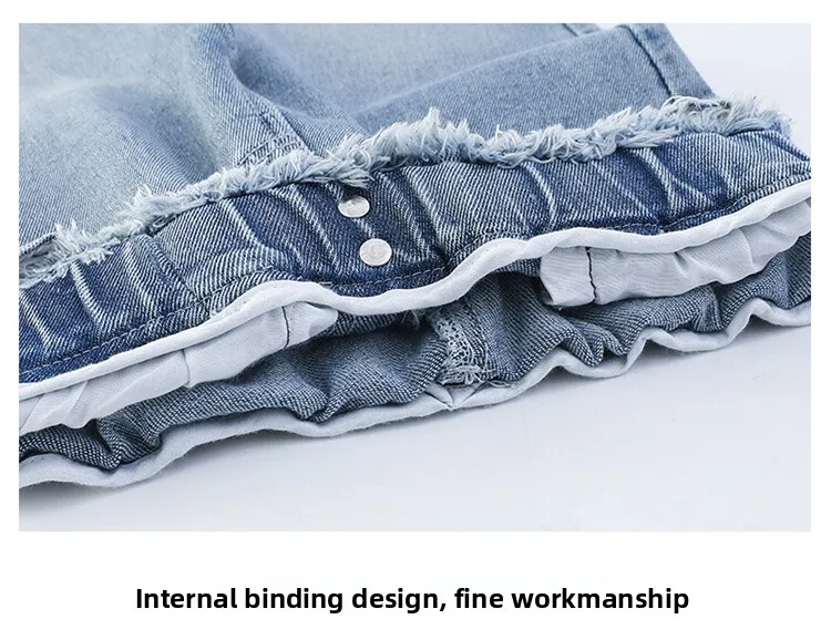 Schmal geschnittene, eng anliegende Jeans mit Herzmuster für Mädchen, elegante Boot-Cut-Denim-Leggings, modische Kinderjeanshose – Detail 22