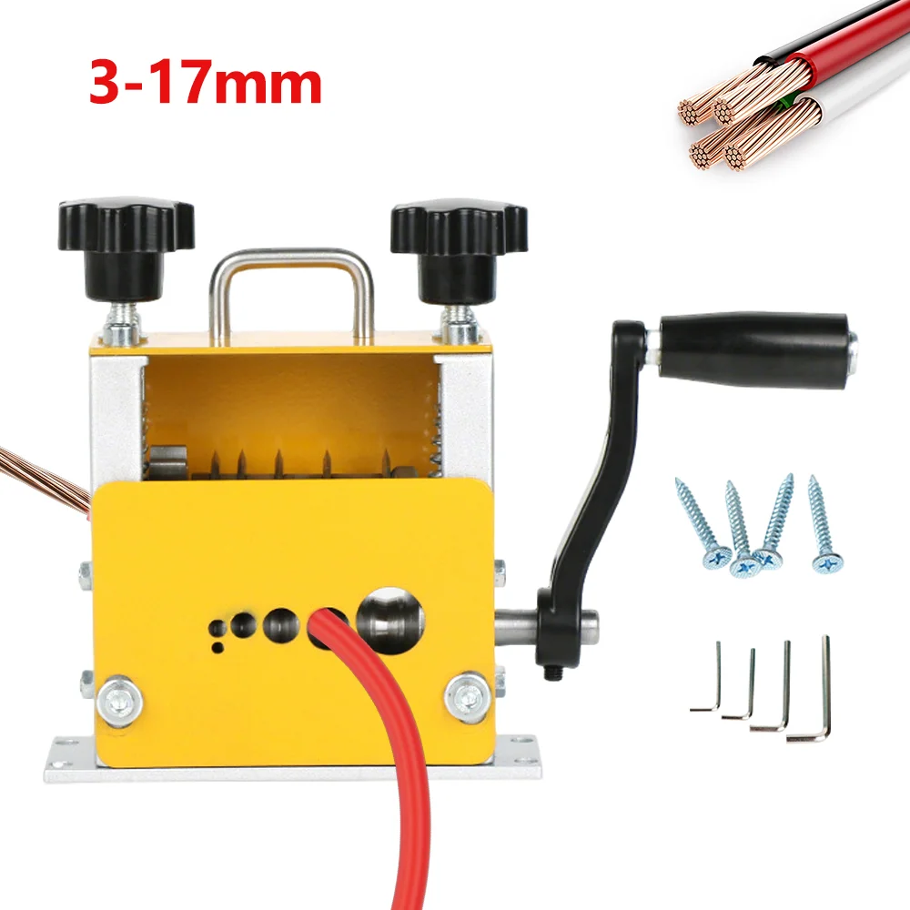 

3-70mm Wire Stripper Manual Wire Stripping Tool Portable Electric Drill Powered Copper Scrap Wire Peeler Hand Crank Support Use