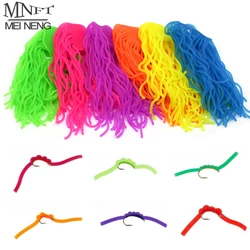 Mnft 60 pernas colorido squirmy wormy fly que amarra materiais para san juan voa isca macia elástico pesca worm corpo truta flutuante