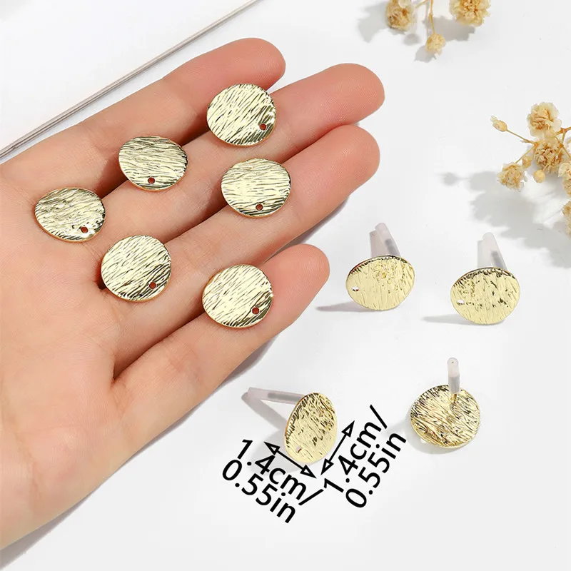 10pcs Conch STUD ต่างหู Golden Silver สีต่างหูตัวเชื่อมต่อต่างหูฐาน DIY เครื่องประดับทําอุปกรณ์