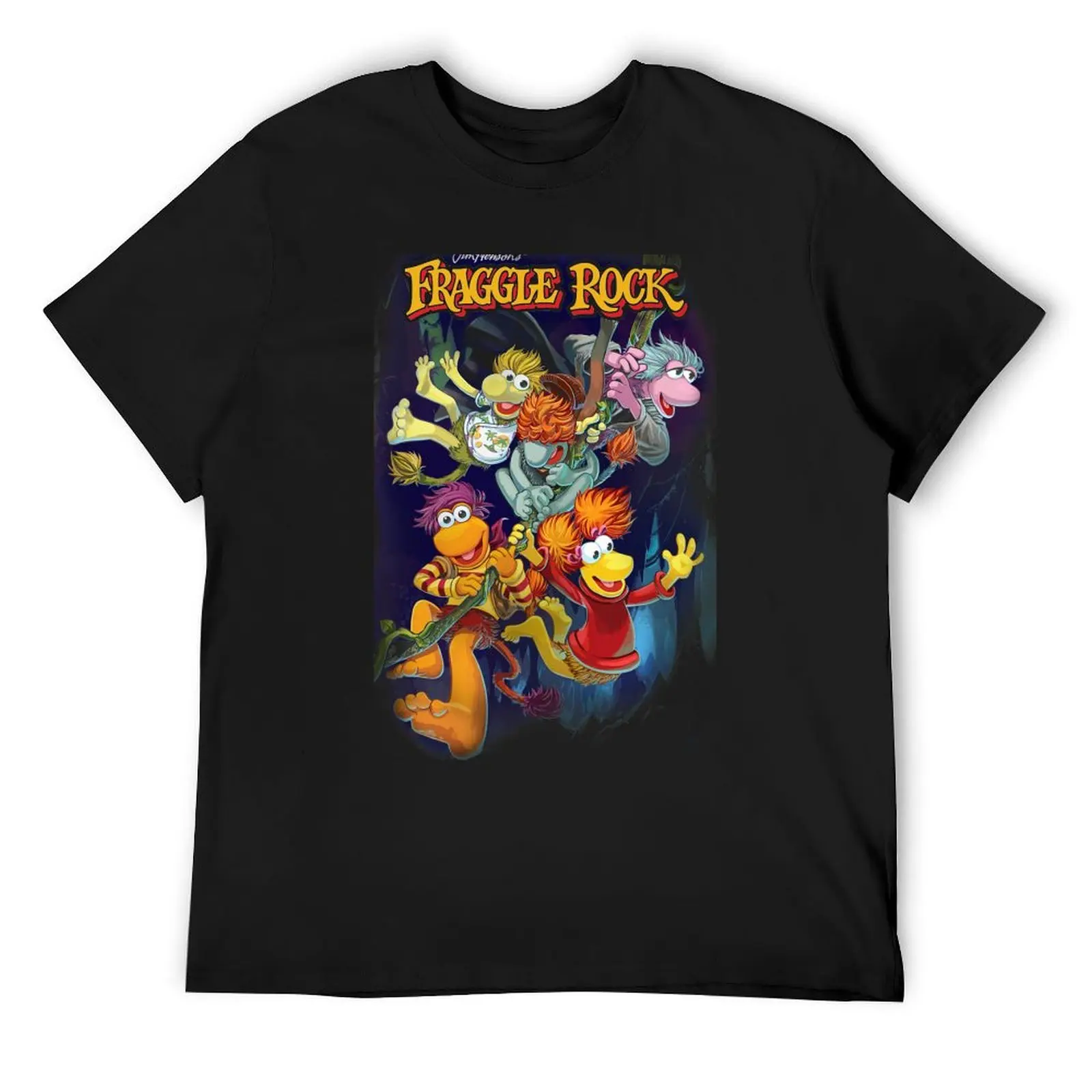 

Футболка Fraggle Rock, забавные футболки, черная рубашка с рисунком, мужская мужская футболка