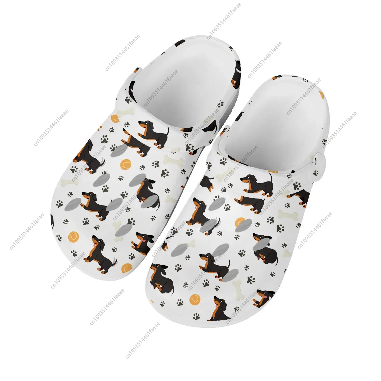 Cute Dachshund Pet Dog Home Clogs Custom Water Shoes Mens Womens Teenager Shoe Garden Clog Breathable Beach Hole Slippers White