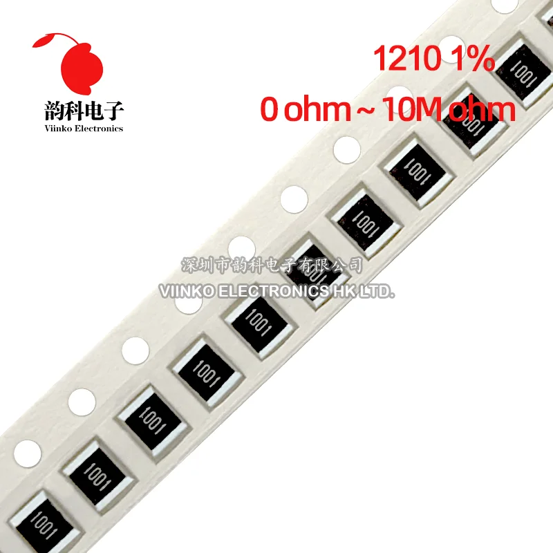 50pcs 1210 1% SMD resistor 0R ~ 1M 1/2W 0 1 10 100 150 220 330 ohm 1K 2.2K 10K 100K 220K 470K 1R 10R 100R 150R 220R 330R 470R