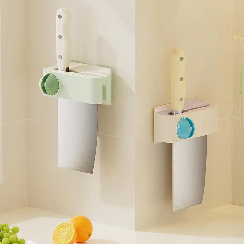 Multi-functional Knife Stand Space-saving Knife Storage Wall-mounted Knife Holder with Built-in Sharpener for Kitchen for Small