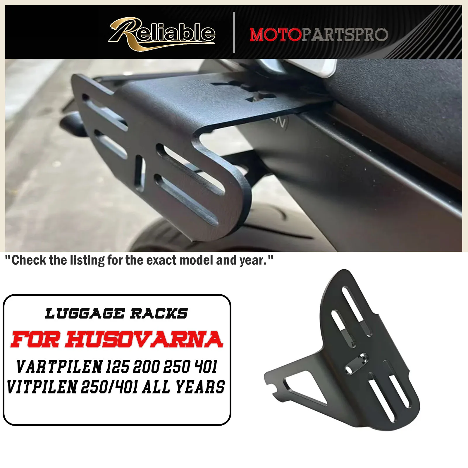 

Motorcycle Accessories of Side Bag Holder for Husqvarna Svartpilen 125 200 250 401 Vitpilen 250/401 Side Panniers Rack Right