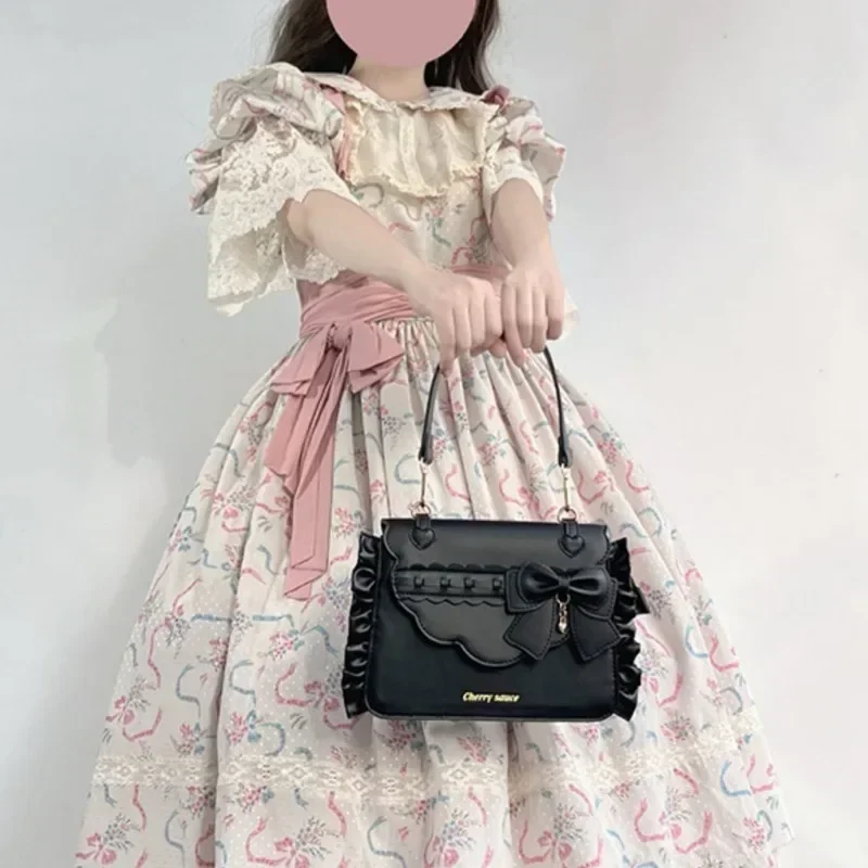 Sweet Ita Bag 2024 elegante Lolita Bag Ladies Cute Girls Bow Crossbody Bag popolare JK Uniform Shoulder Bag autunno Bolso fuchesi