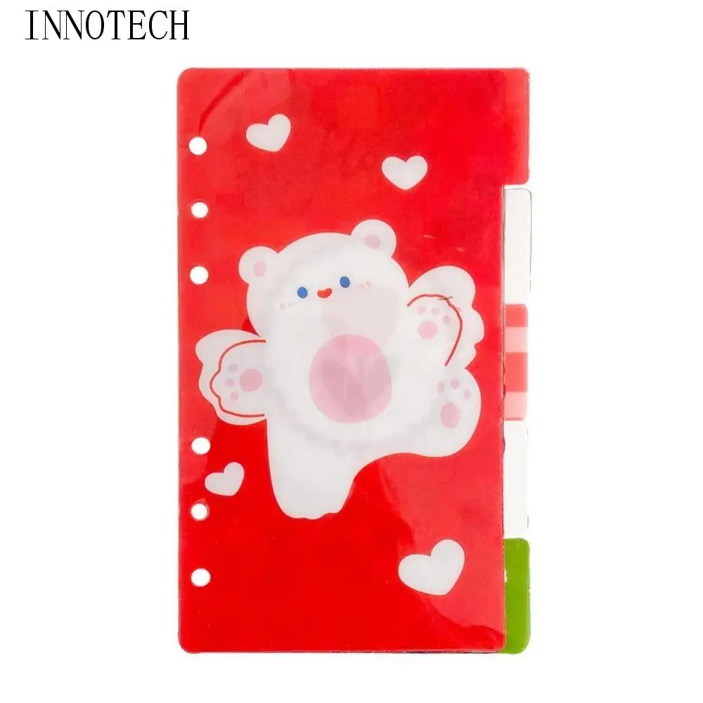 5Sheets A6 Loose-Leaf Notebook Refill Paper Bear Cherry Spiral Binder Divider Page Separator Index Binder Inner Page