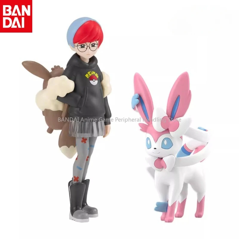 In Stock 100% Original Bandai POKEMON Scale World Peony Fairy Eevee PB Box Egg PVC Anime Figure Model Collection Gift