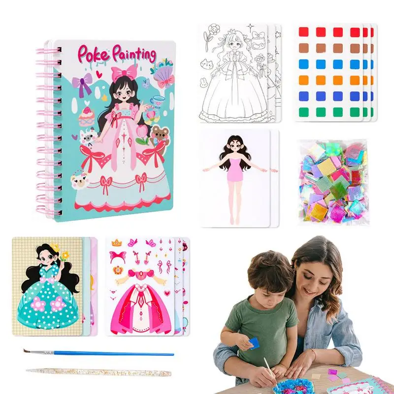 

Poke Art Kits Princess DIY Poke Painting Kit Kids Toys Girls Dream Princess Dress Up Puzzle Puncture Painting DIY Poking Toys