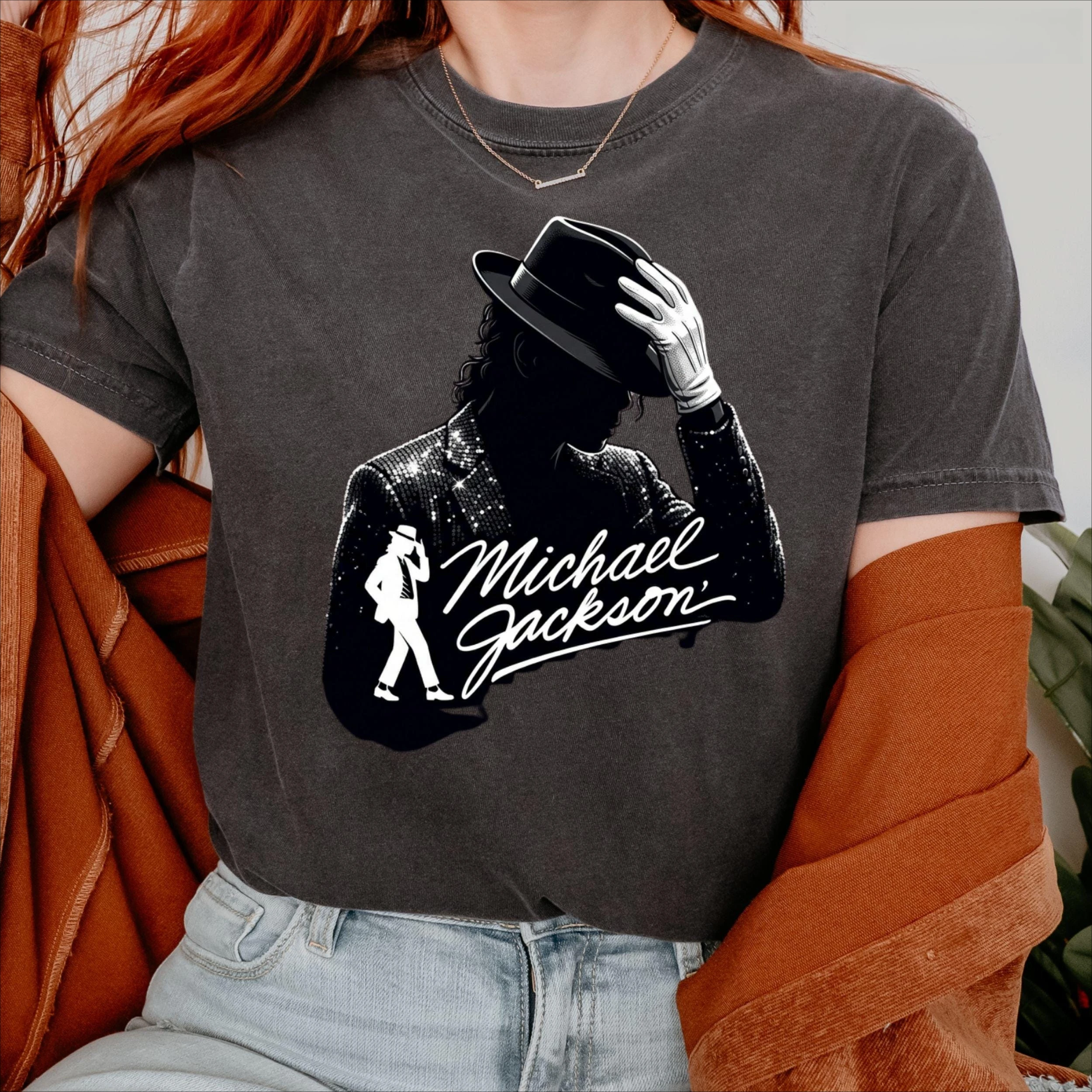 Michael Jackson movie graphic 100% cotton unisex T-shirt  Loose fit casual street style T-shirt  shirts for women women clothing
