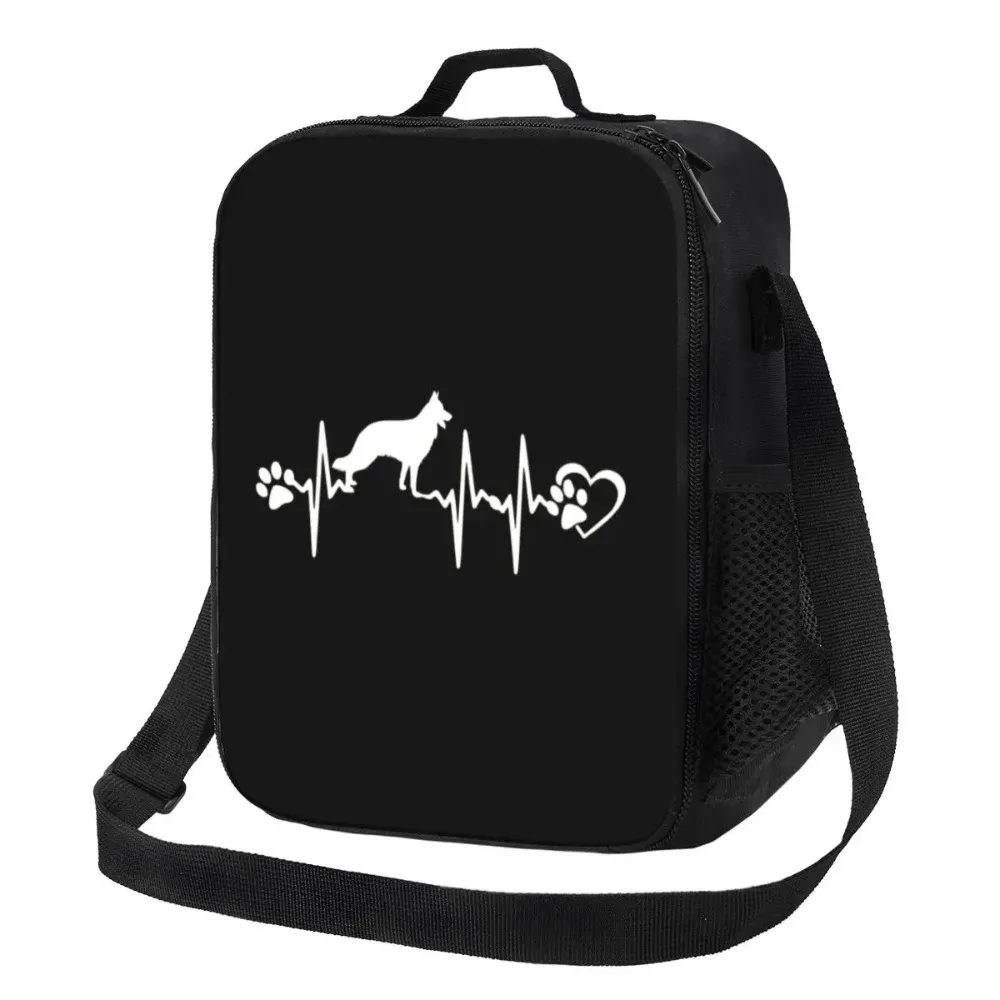 

Shepherd Heart Beat Portable Lunch Box for Multifunction Alsatian Wolf Dog Cooler Thermal Food Insulated Lunch Bag Office